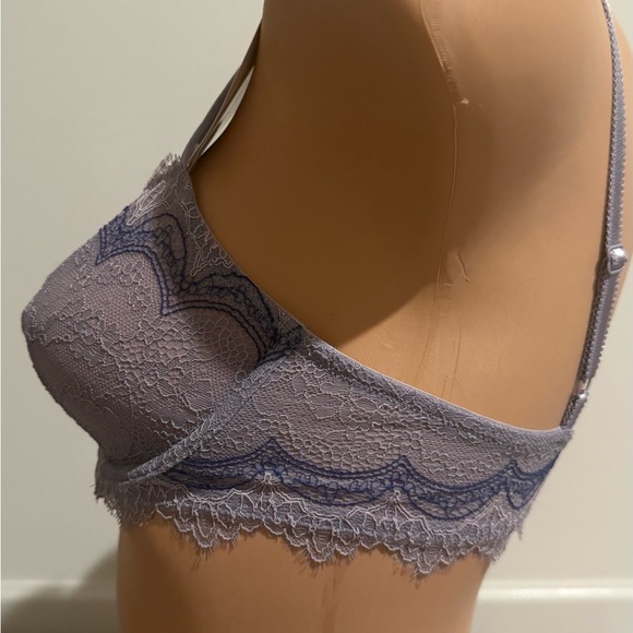 Wacoal b.tempt’d Purple Lace Bra with Scalloped Trim - Picture 2 of 13